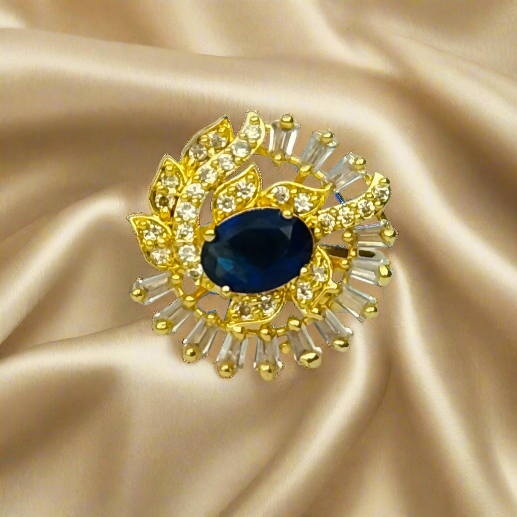 Blue Stone Zircon Statement Ring