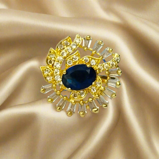 Blue Stone Zircon Statement Ring