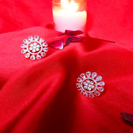 Elegant Light Pink Floral Statement Ring