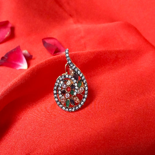 Multi Stone Zircon Spiral Ring