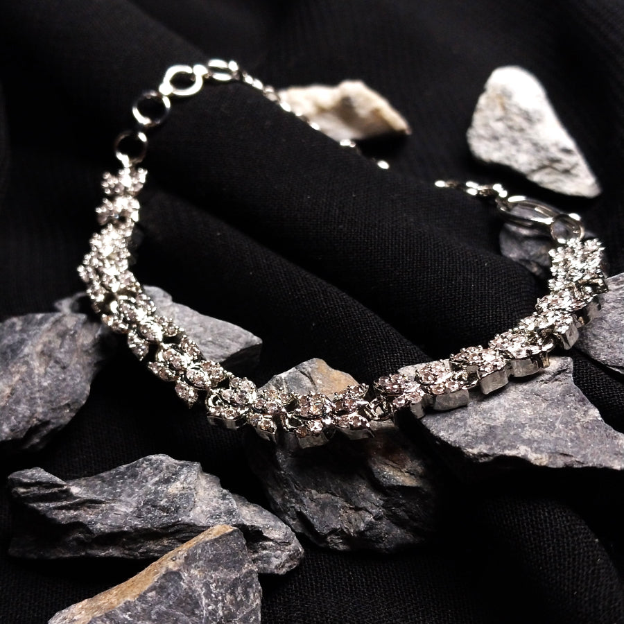 Zircon Radiance Silver Bracelet