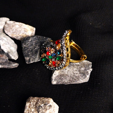 Multi Stone Zircon Spiral Ring