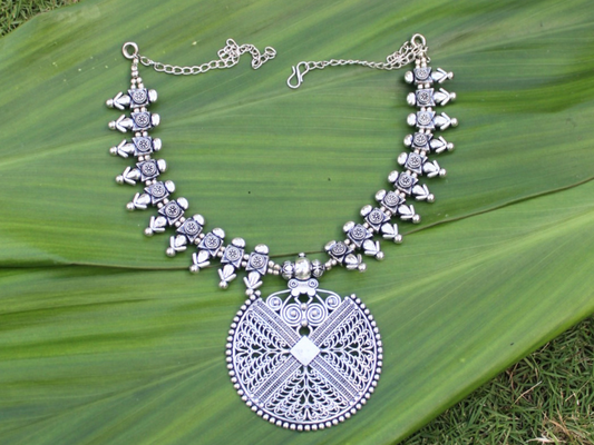 German Silver Kolhapure Pendant Necklace