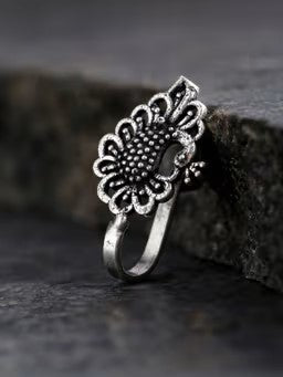 German Silver Oxidized Nose Cuff