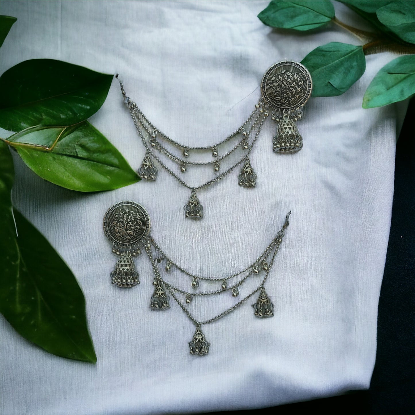 Silver Antique Sahara Jhumka