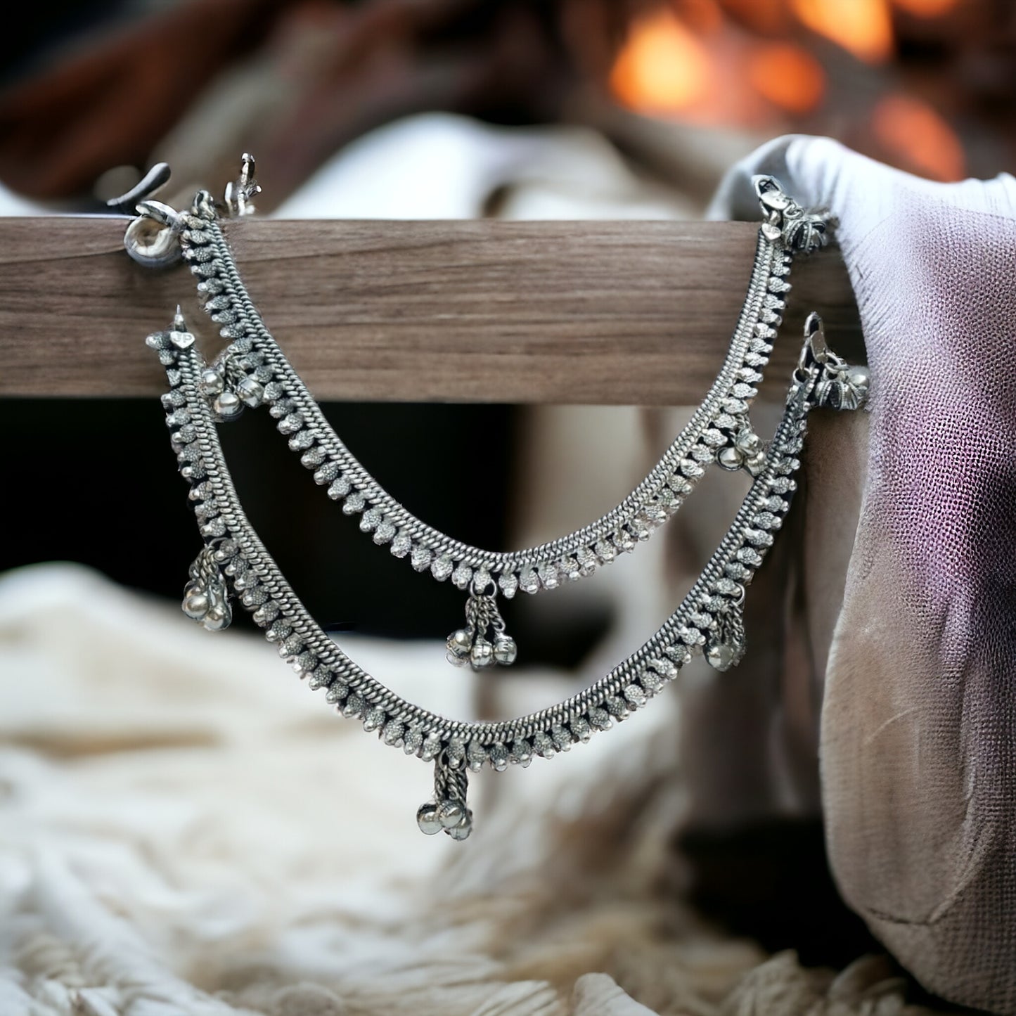 German Silver Oxidized Anklet